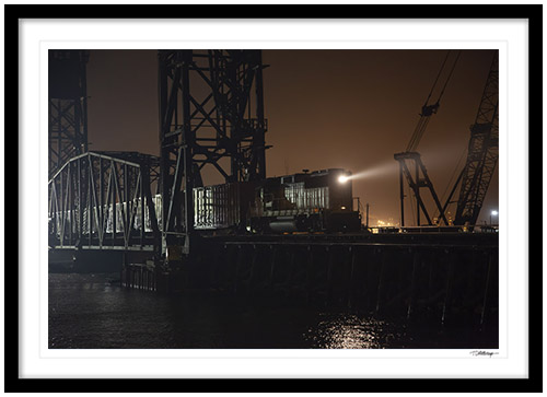 Fine art photography prints | Freeport Texas Night Train Framed Print
