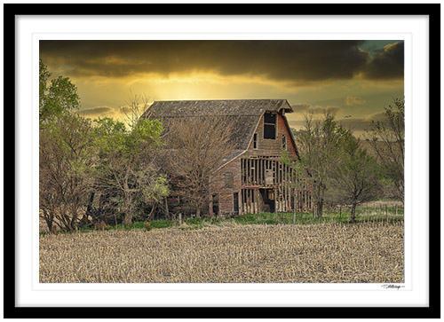 Fine art photography prints | Warm Sunrise Barn Framed Print