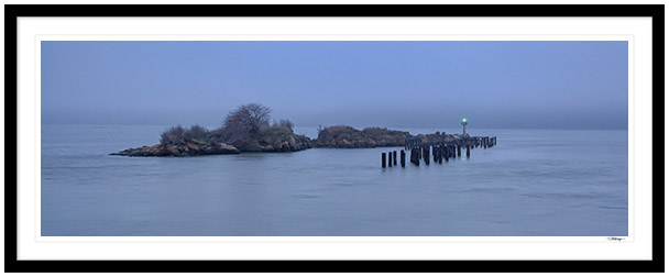 Fine art photography prints | Fog at Benicia Point California Panoramic Framed Print