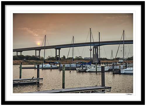 Fine art photography prints | Freeport Texas Marina Sunrise Framed Print